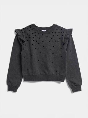 Like New Splendid Girls Love Ruffle Sweatshirt Star Pattern size 12